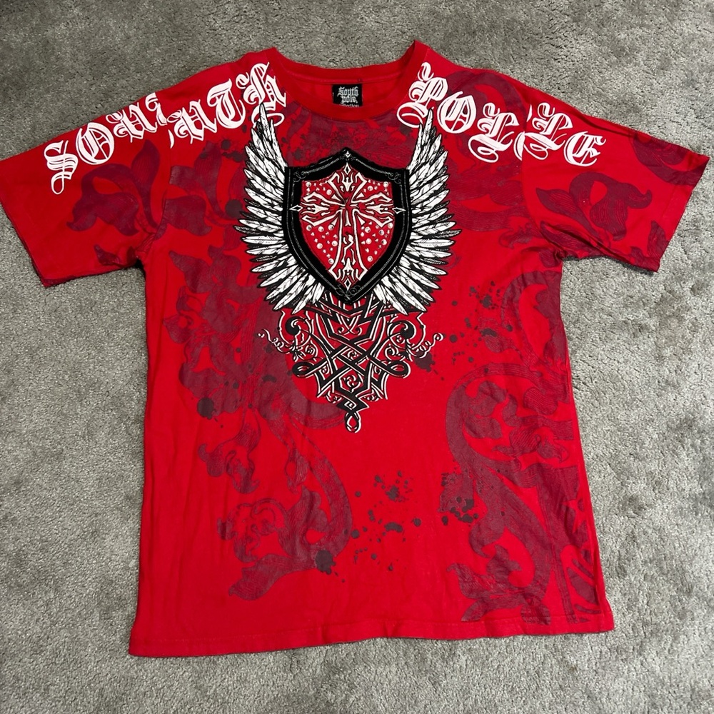 South Pole Red Winged Shield Graphic Tee